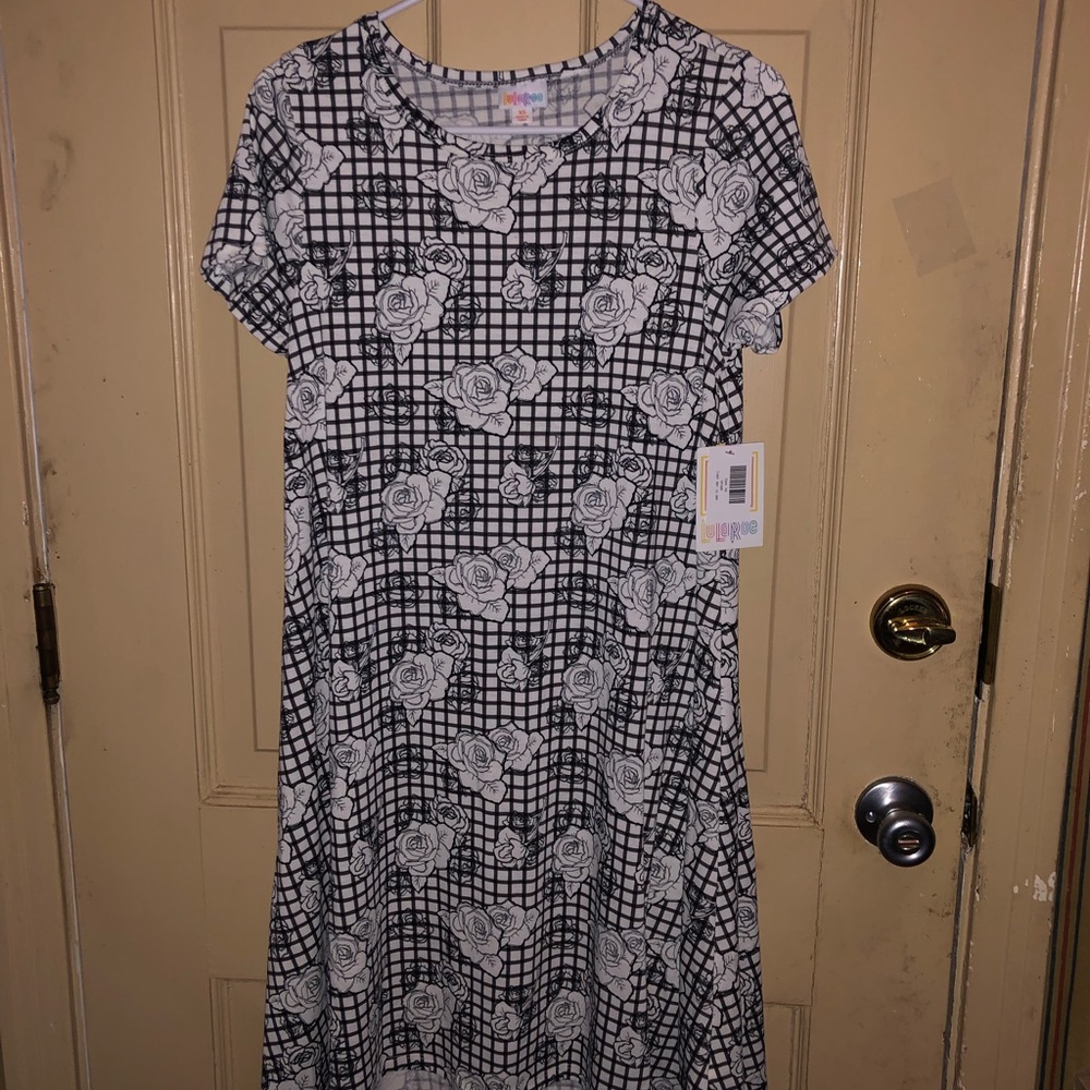 XS Lularoe Plaid and Floral Carly